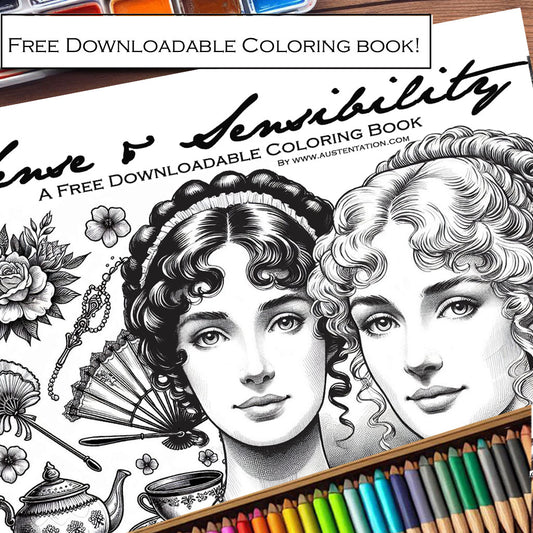 Free downloadable coloring book from austentation.com Jane Austen's Sense and Sensibility