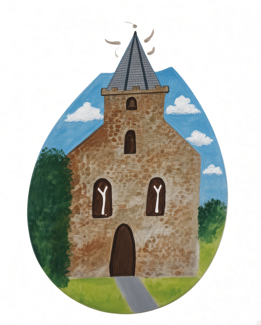 Hand Painted Steventon Church Ornament
