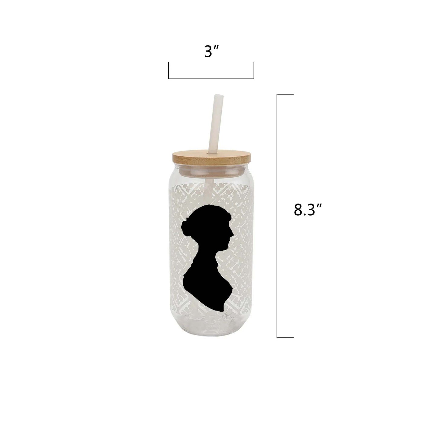 Jane Austen Reuseable Tumbler with Lid: White